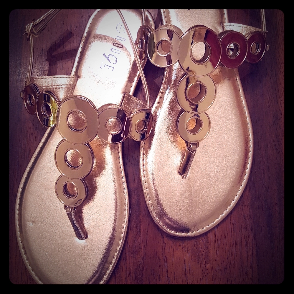 Rose Gold Metallic Sandals